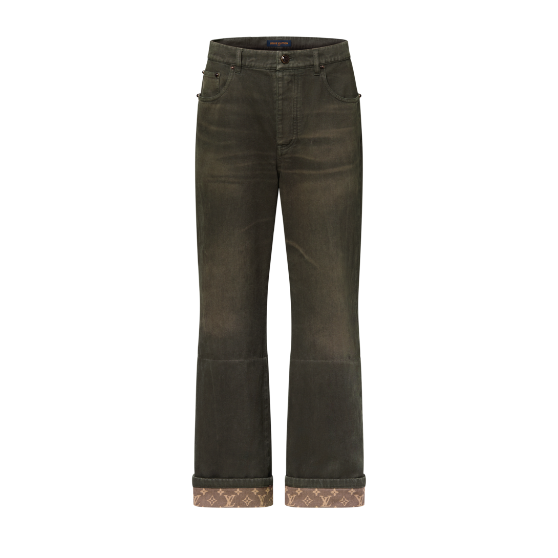 ワックスデニムパンツ ウィズ シグネチャーターンアップ ｜ルイ